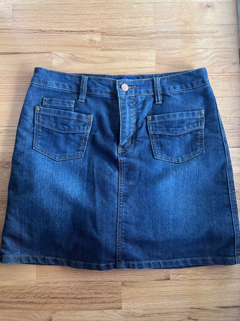 Denim A-Line Mini Skort - Blue